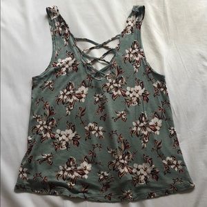 Lace up Floral Top